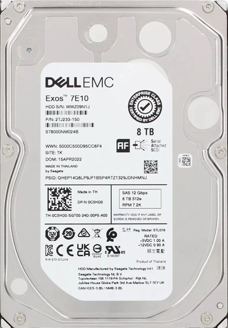 Seagate Exos 7E10 ST8000NM024B 8TB 7.2K RPM SAS-12Gb/s 3.5inch Seagate Exos 7E10 ST8000NM024B 8TB 7.2K RPM SAS-12Gb/s 3.5inch