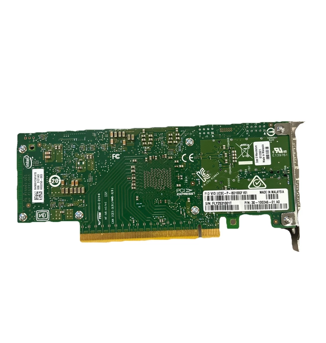 Cisco UCSC-P-I8D100GF Intel Dual Ports QSFP28 100Gbps PCI Express 4.0 x16 Network Adapter