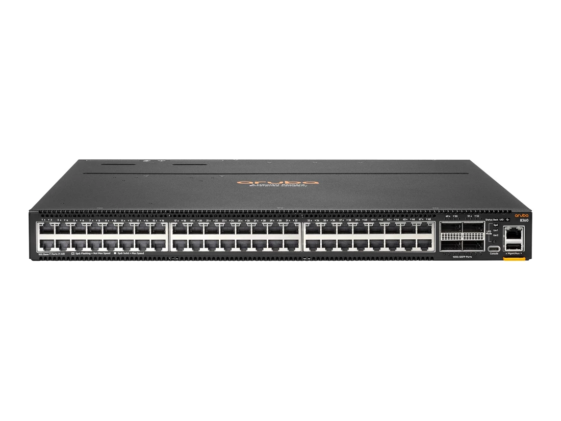 HPE JL707C Aruba 8360-48XT4C Pwr-2-Prt 3Fans 2PSU Networking Switch