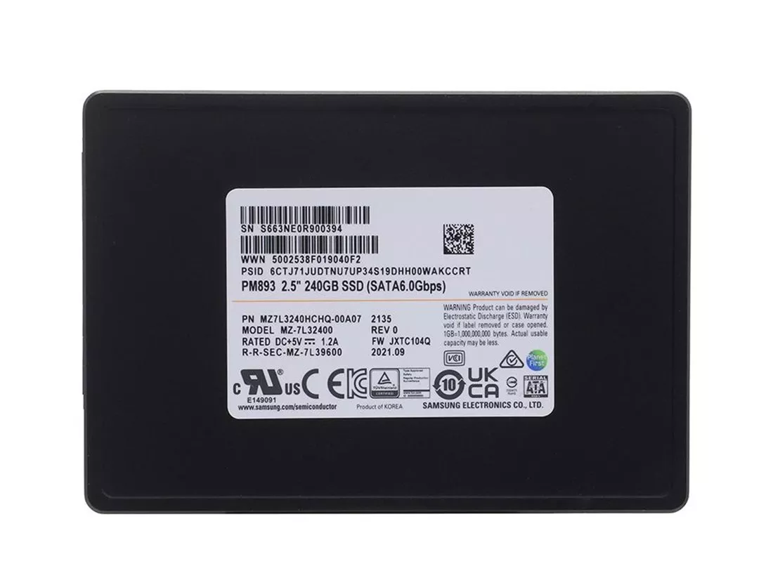 Samsung PM893 MZ-7L32400 SSD 240 GB SATA 6Gb/s Brand New Samsung PM893 MZ-7L32400 SSD 240 GB SATA 6Gb/s Brand New