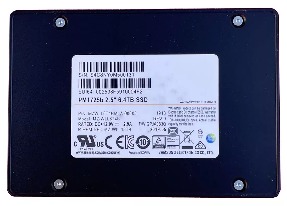 Samsung MZ-WLL6T4B 6.4TB PM1725b Pci-E 3 x4/8 2.5Inch NVMe SSD