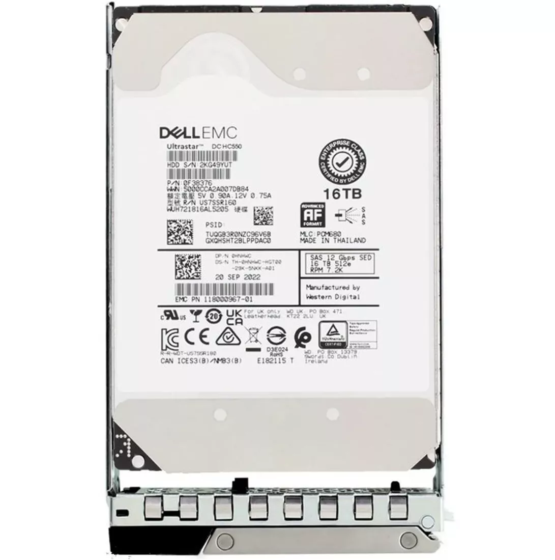 Dell HNHWC 16TB SED FIPS-140 7200 RPM SAS-12Gbps 512e 512MB 3.5