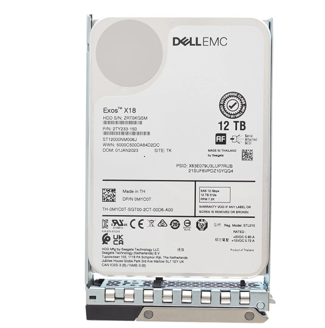 Dell EMC M1C0T 12TB 7.2K SAS-12Gbps 512e 3.5inch Hot Plug Hard