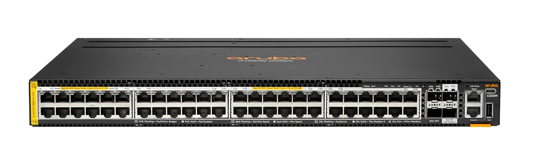 HPE R8S91-61001 Aruba CX 6300M 12p CL8 PoE 36p CL6 PoE SR 1G/2.5G/5G 2p 50G 2p 10G Switch