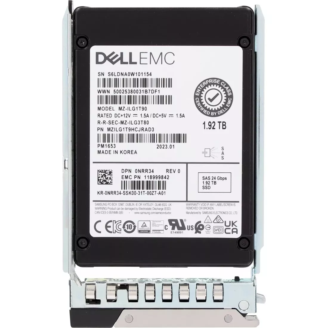 Dell NRR34 1.92TB SAS-24Gbps ISE Read Intensive 1DWPD 2.5inch SSD