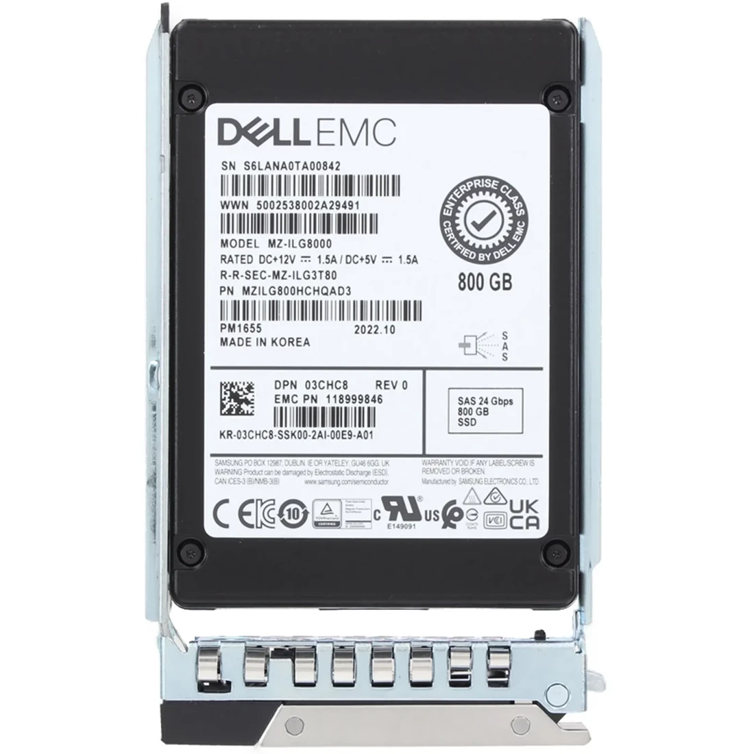 Dell 3CHC8 800GB SAS-24Gbps Mixed Use 3DWPD 2.5-Inch SSD Dell 3CHC8 800GB SAS-24Gbps Mixed Use 3DWPD 2.5-Inch SSD