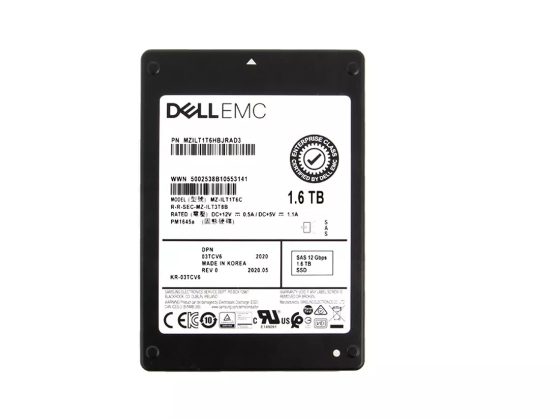 Samsung PM1645a MZILT1T6HBJRAD3 Mixed Use SSD 1.6 TB SAS 12Gb/s Samsung PM1645a MZILT1T6HBJRAD3 Mixed Use SSD 1.6 TB SAS 12Gb/s
