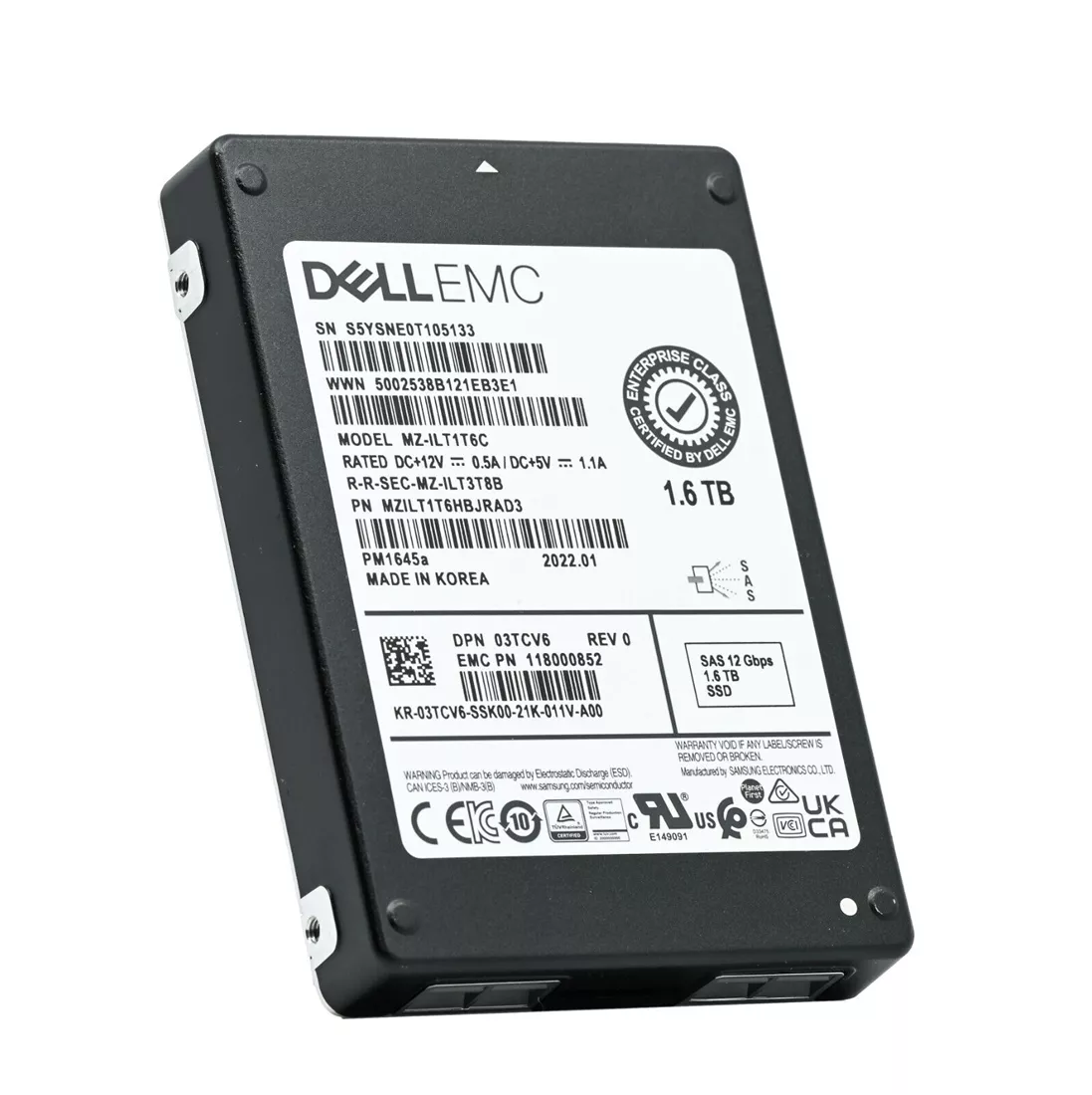 Samsung PM1645a MZ-ILT1T6C SSD 1.6 TB SAS 12Gb/s DELL OEM Refurbished