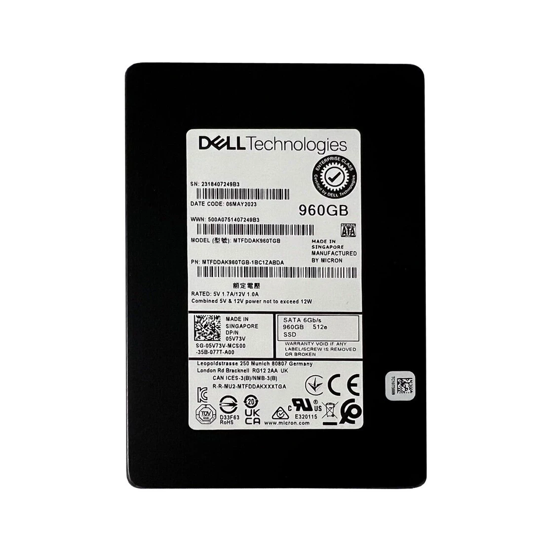 Micron 5400 Max MTFDDAK960TGB-1BC1ZABDA Mixed Use SSD 960 GB SATA