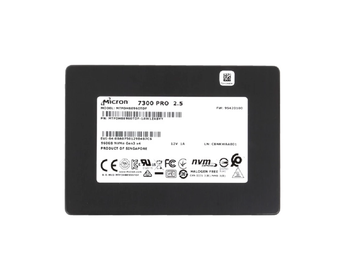 Micron 7300 Pro MTFDHBE960TDF-1AW1ZABYY Read Intensive SSD 960 GB Pci Express 3.0 X4 (NVMe) Refurbished