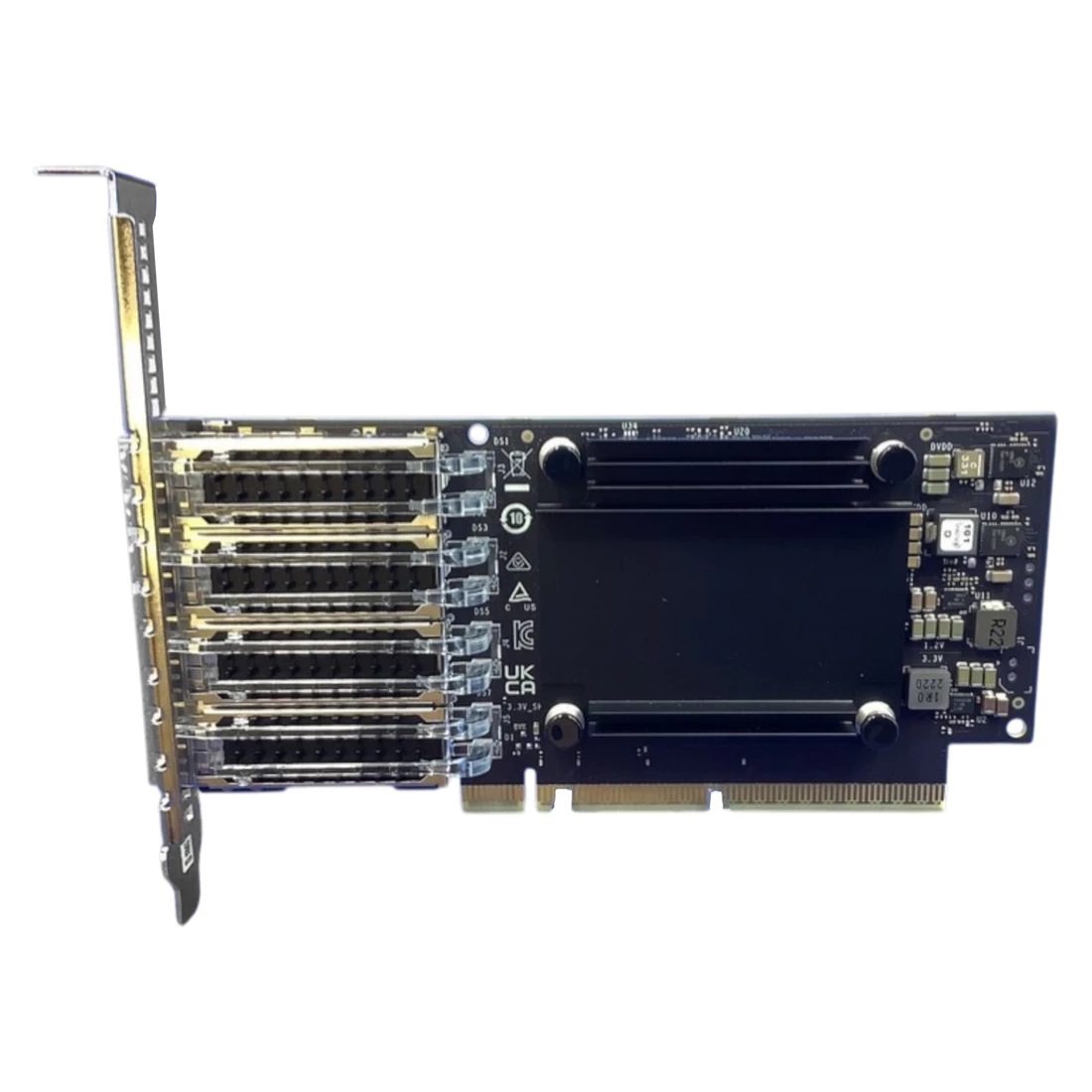 NVIDIA MCX713104AC-ADAT ConnectX-7 HHHL Adapter Card 25/50GbE Quad-Port SFP56 PCIe 4.0 x16 Crypto Enabled Secure Boot Enabled