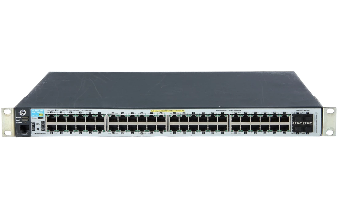HPE J9772-61101 Aruba 2530-48G-PoE+ 4SFP 370W 48 ports Managed Rack-Mountable Switch 