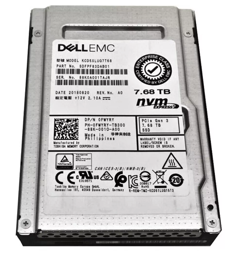 Kioxia CD5 SDFPF83DAB01 Read Intensive SSD 7.68 TB PCIe 3.0 X4