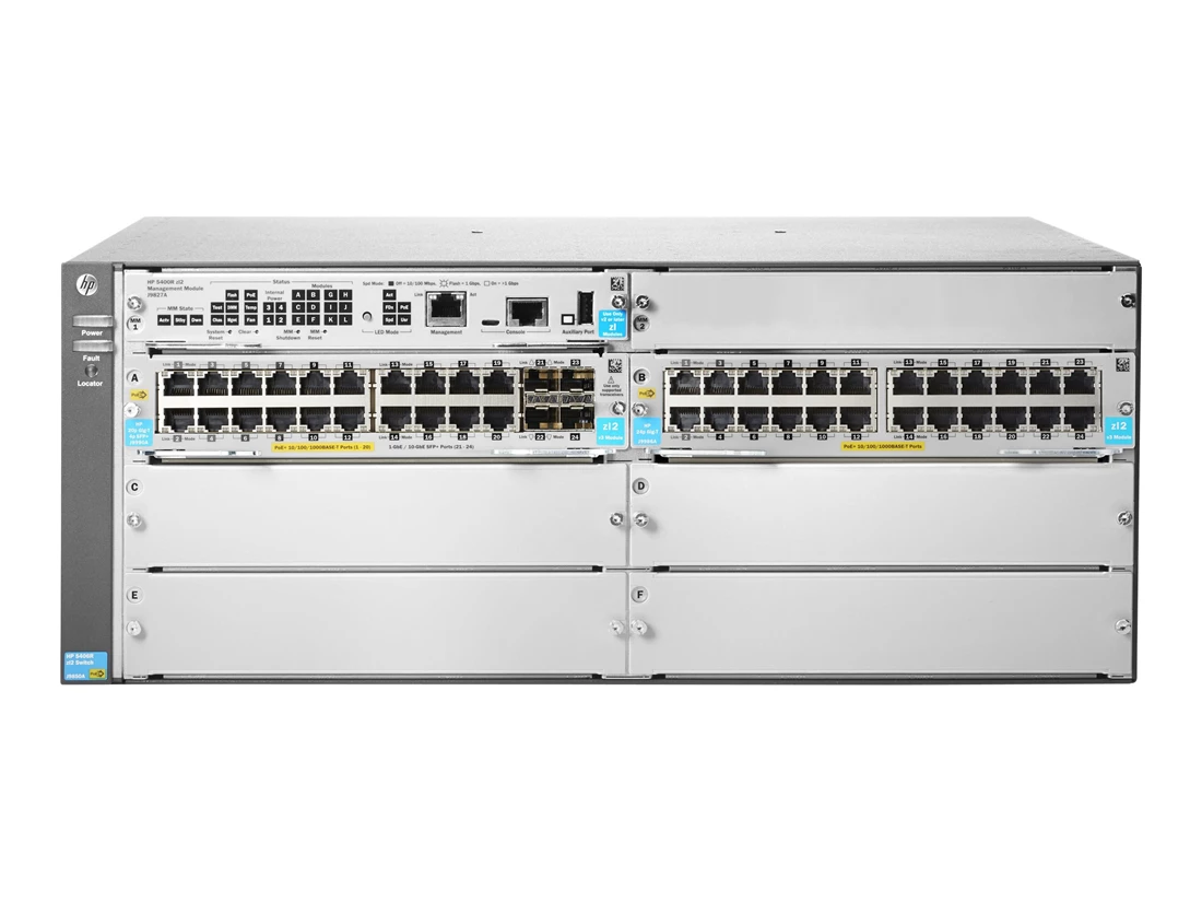 HPE JL003-61101 Aruba 5406R 44GT PoE+ and 4-port SFP+ (No PSU) v3 zl2 Switch