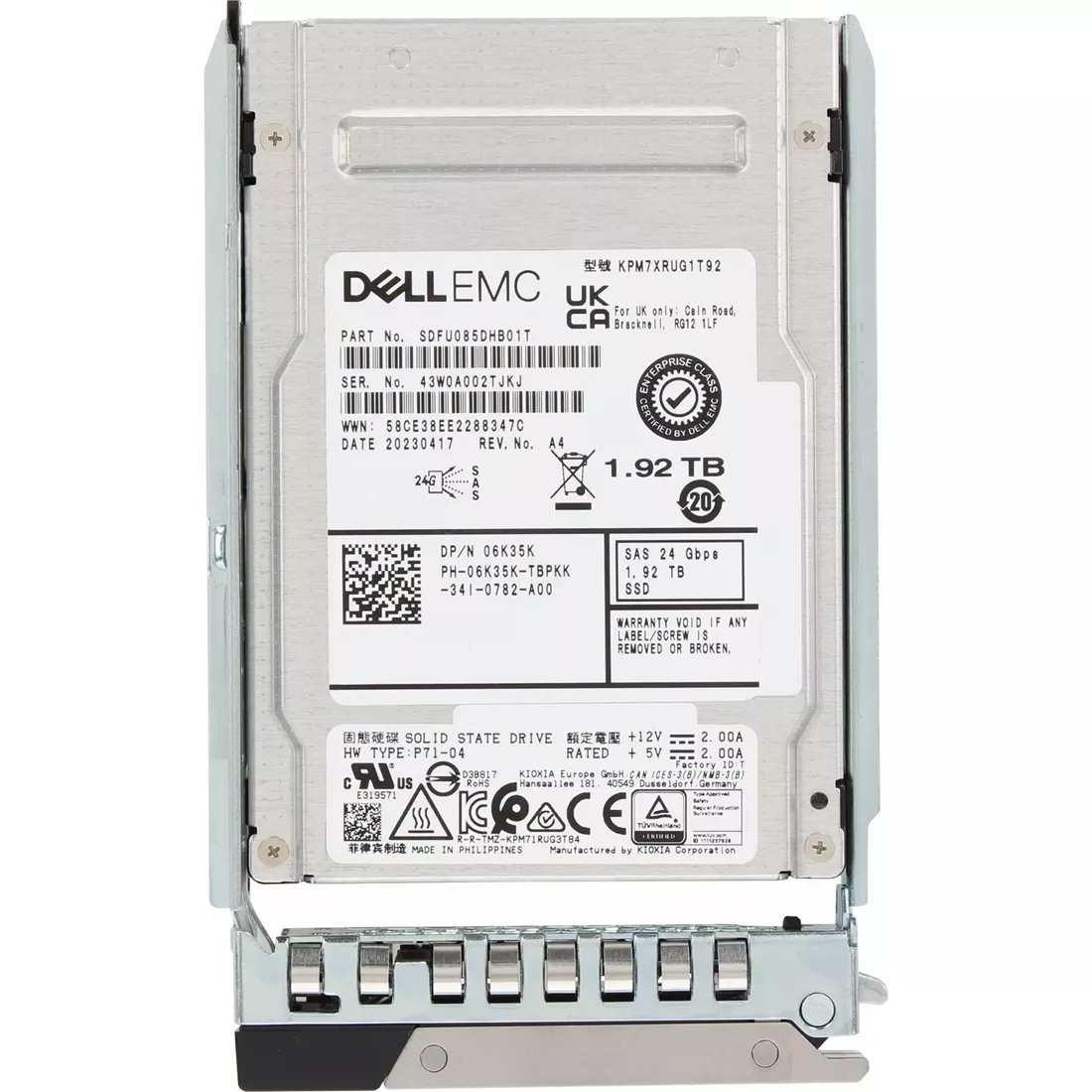 DELL 6K35K 1.92Tb SAS-24Gbps Read-Intensive 1DWPD 2.5-Inch SSD