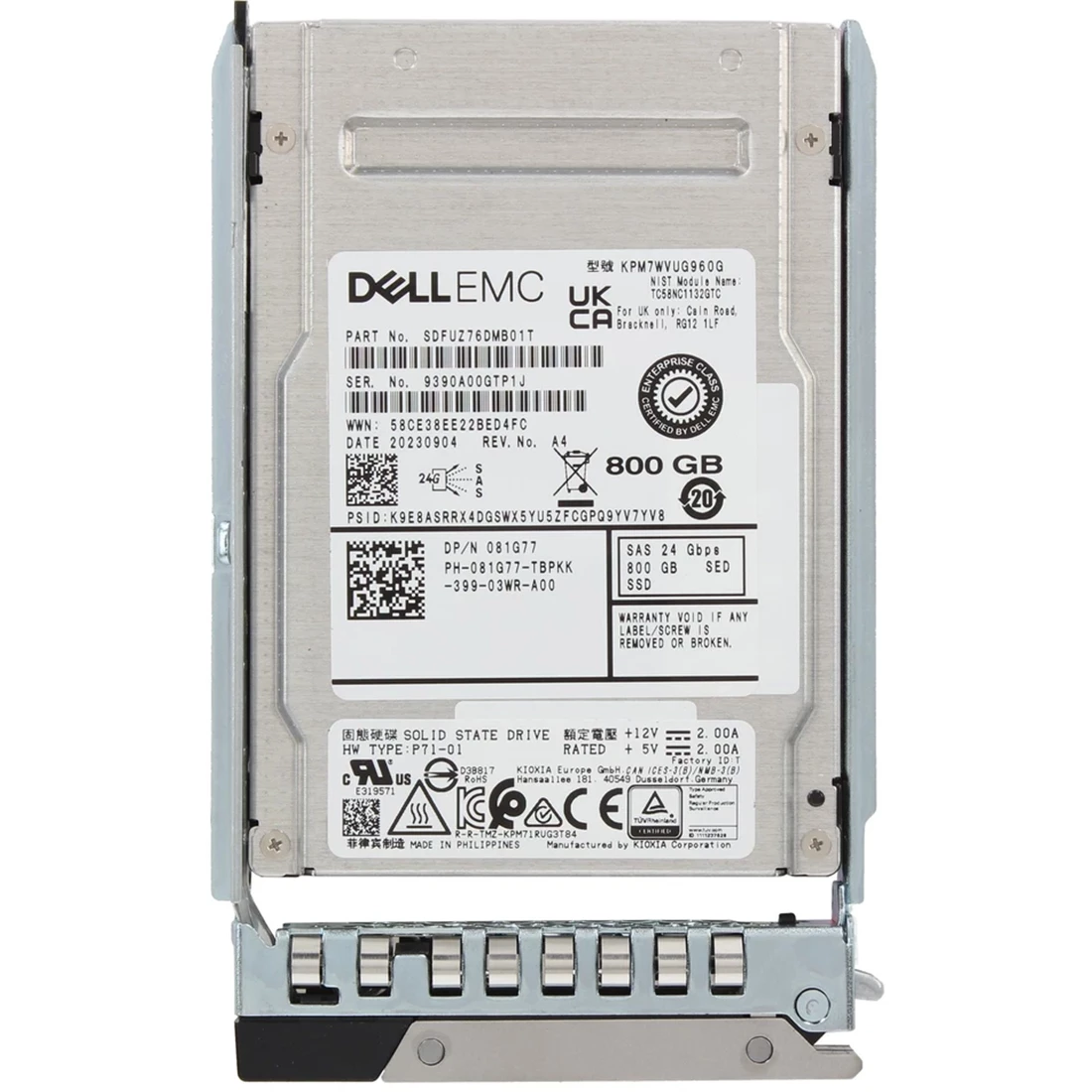 Dell 81G77 800GB SED SAS-24Gbps Mixed Use 3DWPD 2.5inch Hot Dell 81G77 800GB SED SAS-24Gbps Mixed Use 3DWPD 2.5inch Hot