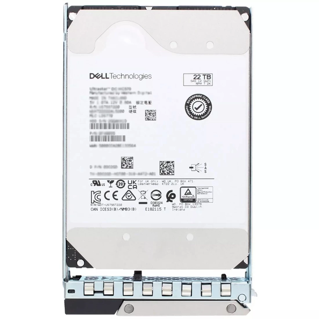 Dell 400-BPBF 22TB 7.2K SAS-12Gbps 512e 512MB 3.5inch Hot-Plug Hdd