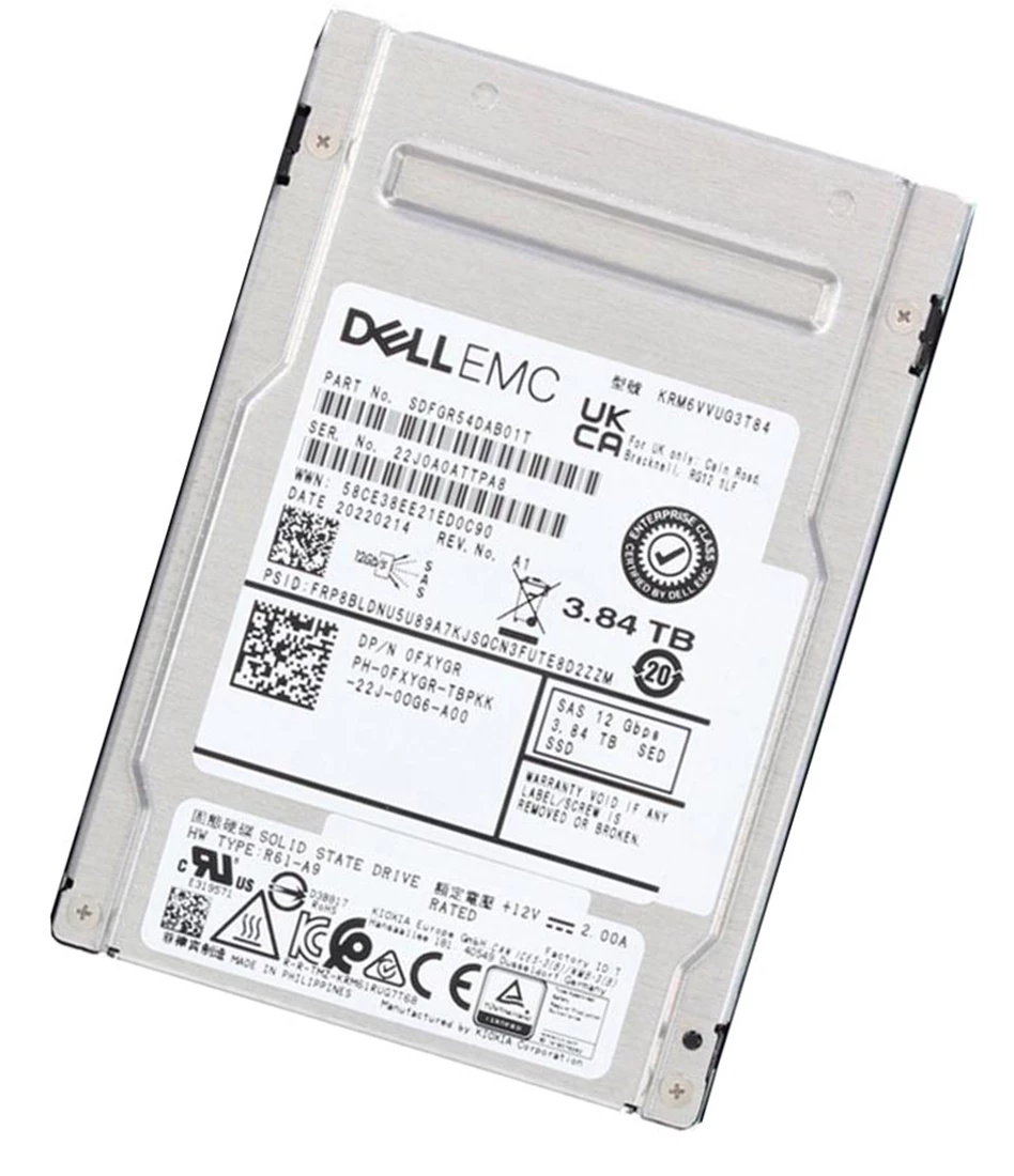 Kioxia RM6 SDFGR54DAB01T Mixed Use SSD 3.84 TB SAS 12Gb/s DELL OEM Kioxia RM6 SDFGR54DAB01T Mixed Use SSD 3.84 TB SAS 12Gb/s DELL OEM