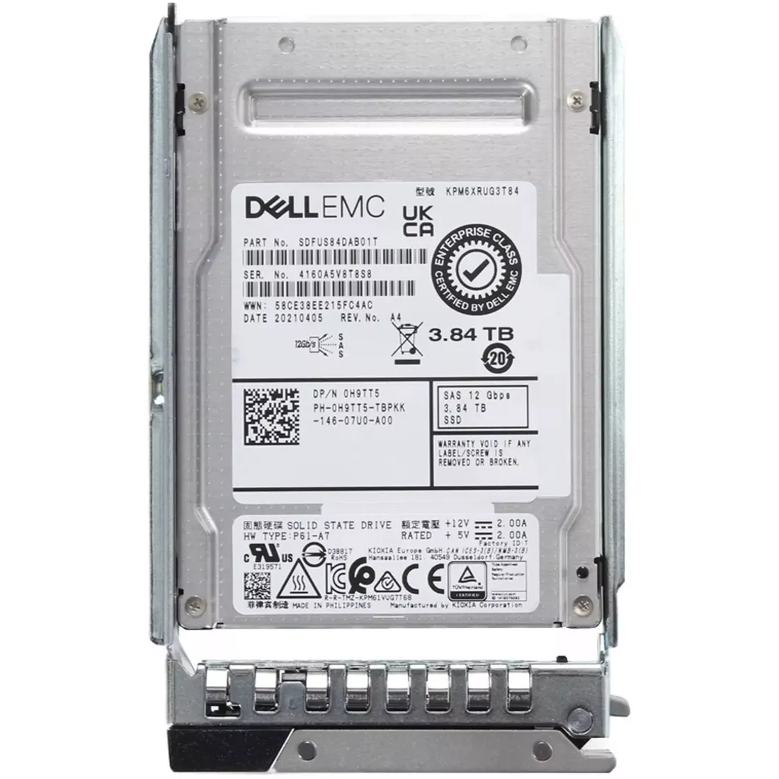 Dell 0H9TT5 3.84Tb SAS 12Gbps Read Intensive Tlc 2.5in SSD