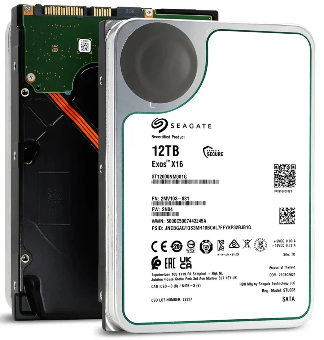 Seagate ST12000NM001G Exos X16 12tb SATA 6Gbps 3.5inch hard drive