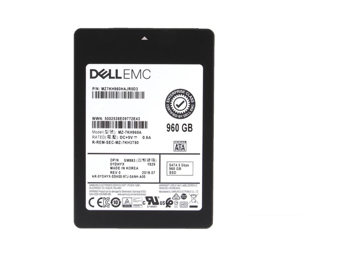 Samsung SM883 MZ-7KH960A SSD 960 GB SATA 6Gb/s DELL OEM Refurbished Samsung SM883 MZ-7KH960A SSD 960 GB SATA 6Gb/s DELL OEM Refurbished