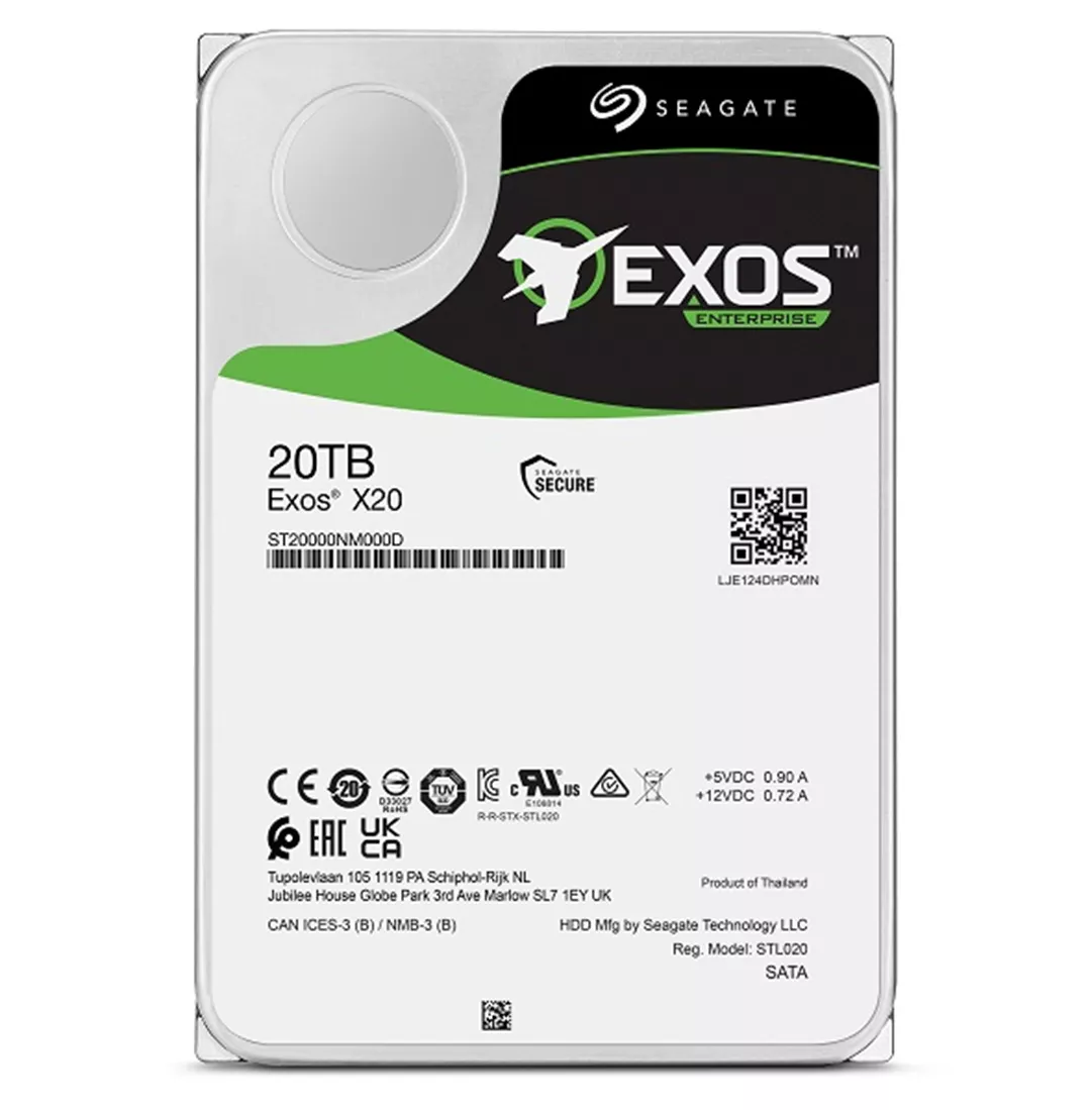 SEAGATE ST20000NM007D EXOS X20 20tb SATA 6Gb/s 7.2K RPM 3.5inch Hard Drive