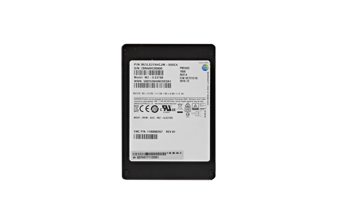 EMC 118000267 3.84TB Flash SAS 12Gb 2.5 inc SSD 