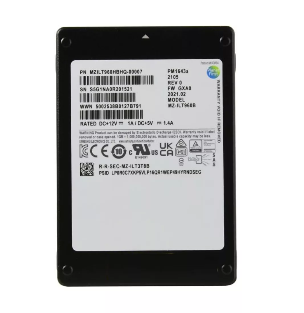 Samsung PM1643a MZ-ILT960B SSD 960 GB SAS 12Gb/s Refurbished