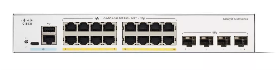Cisco C1300-16T-2G 16-Port GE Full PoE for Catalyst 1300 New