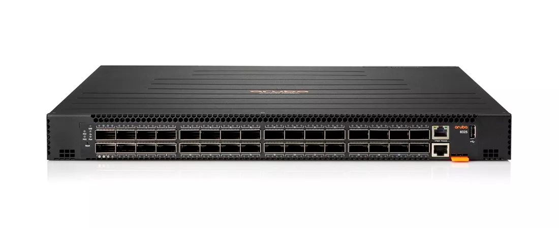HPE Aruba JL626A 8325-32C 32p QSFP+/QSFP2 Front-to-Back 6 Fans 2 Power Supply Bundle Switch F/S