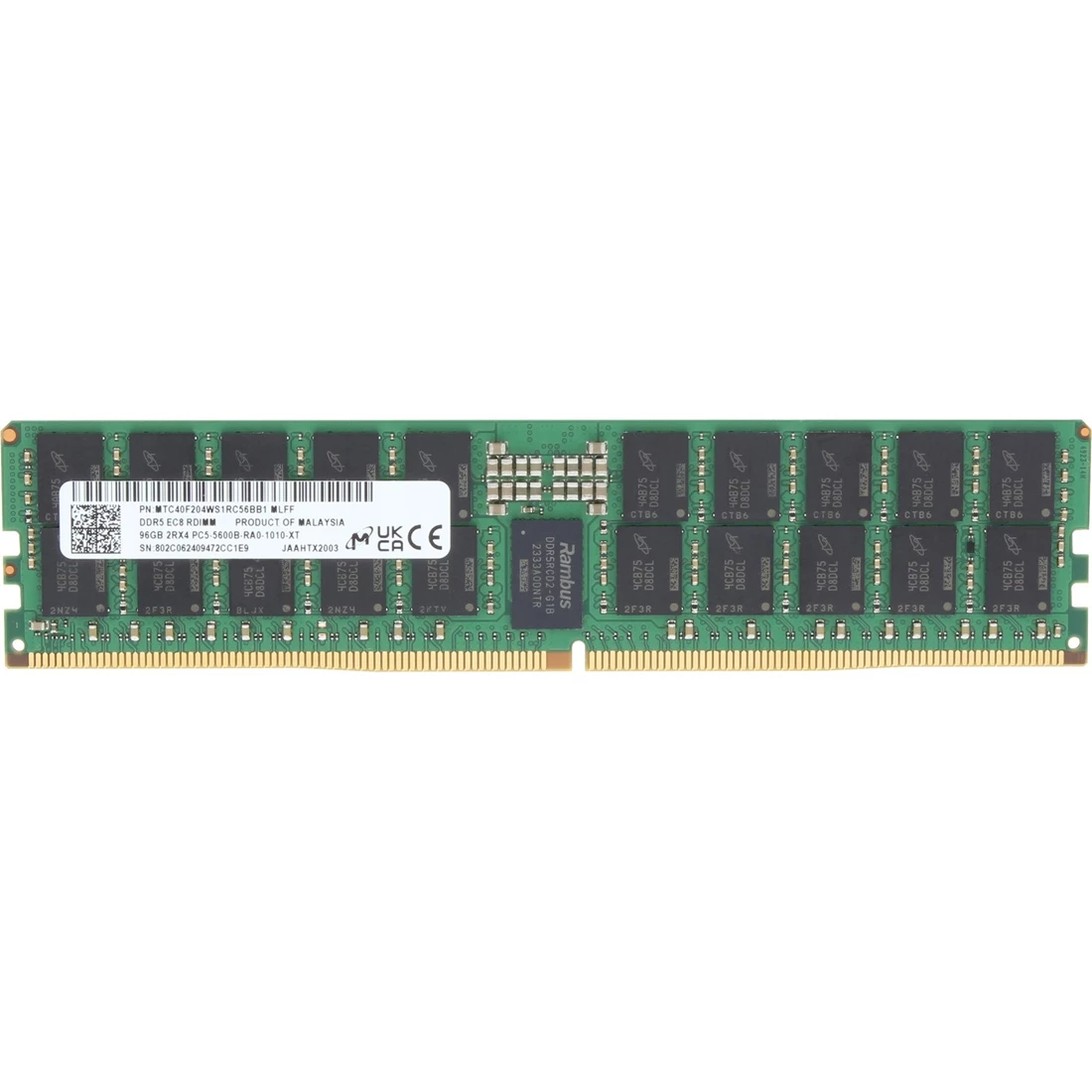 Micron MTC40F2046S1RC64BR 64GB PC5-51200 DDR5-6400MT/s 2Rx4 ECC Micron MTC40F2046S1RC64BR 64GB PC5-51200 DDR5-6400MT/s 2Rx4 ECC