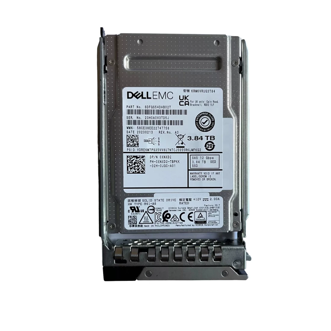 Dell XNXD2 3.84TB SAS-12Gbps SED Read Intensive 1DWPD 2.5Inch Hot-Plug SSD