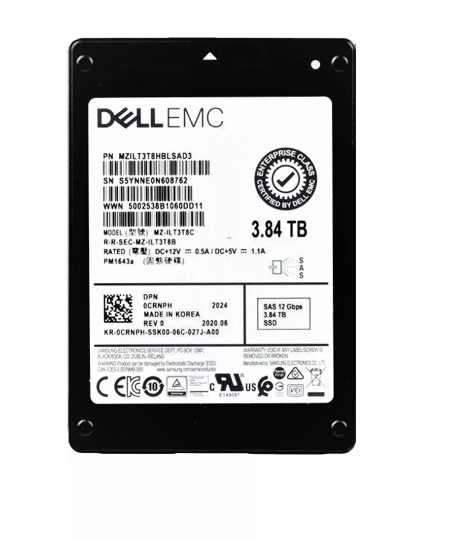 Samsung PM1643a MZILT3T8HBLSAD3 SSD 3.84 TB SAS 12Gb/s DELL OEM Refurbished
