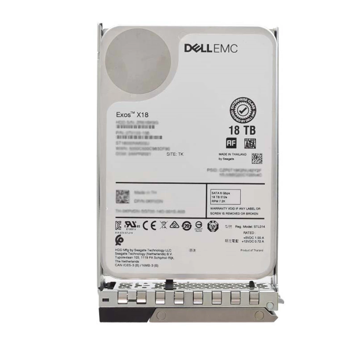 Dell 400-BLBO 18TB 7.2K RPM SATA 6Gbps 512e 3.5in Hot-plug Hard Drive with tray