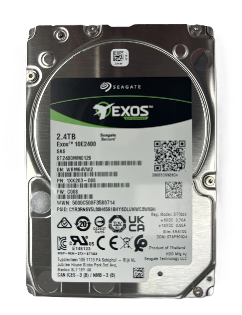 Seagate 1XK203-004 Exos 10E2400 2.4TB SAS-12Gbps 512e 2.5inch HDD