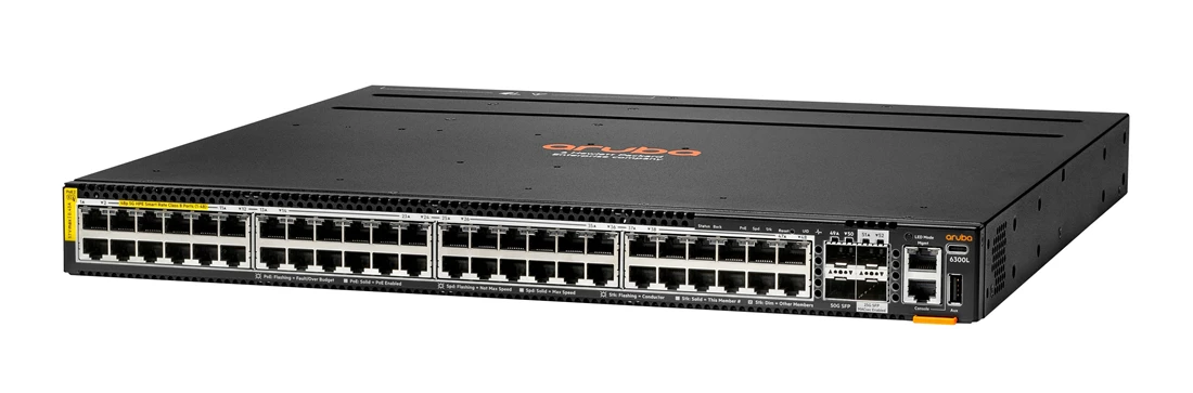 HPE S3L76A Aruba 6300L 48p SR 100M/1G/2.5G/5G CL8 2p SFP56 50G 2p SFP28 25G L2 Switch