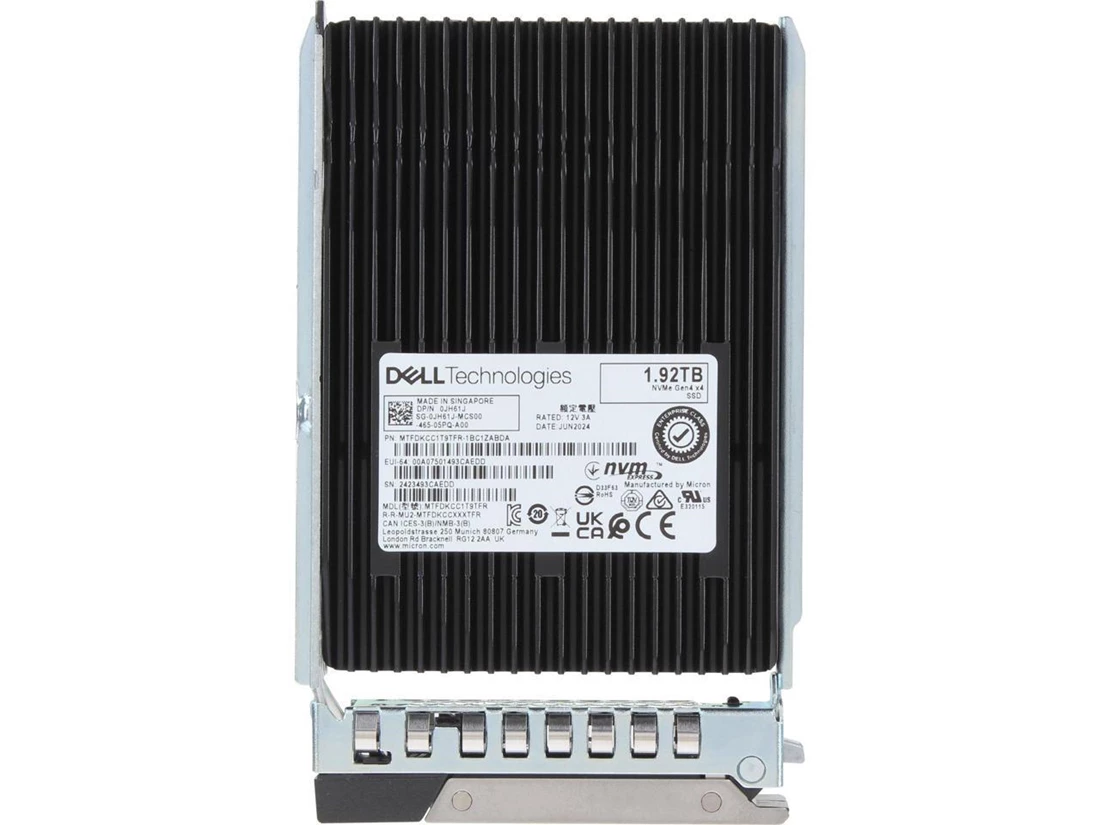 Dell JH61J 1.92TB DC NVMe Read Intensive U.2 Gen4 2.5in