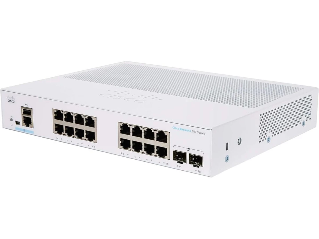 CISCO CBS350-16T-E-2G Switch - L3 - managed - 16 x 10/100/1000 + 2 x Gigabit SFP - rack-mountable 