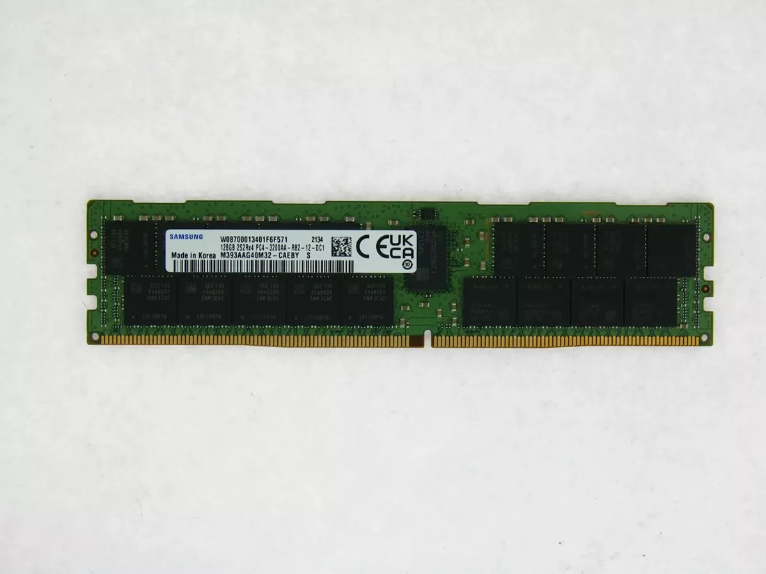 Samsung M393AAG40M32-CAE 128GB PC4-25600 DDR4-3200Mbps  4RX4 ECC Memory