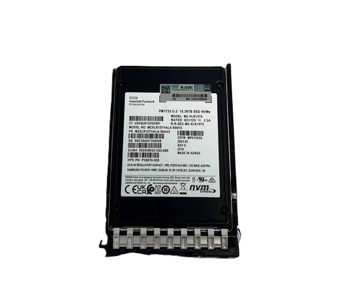 HPE PM1733 P36976-005 SSD 15.36 TB Pci Express 4.0 X4 (NVMe) Refurbished