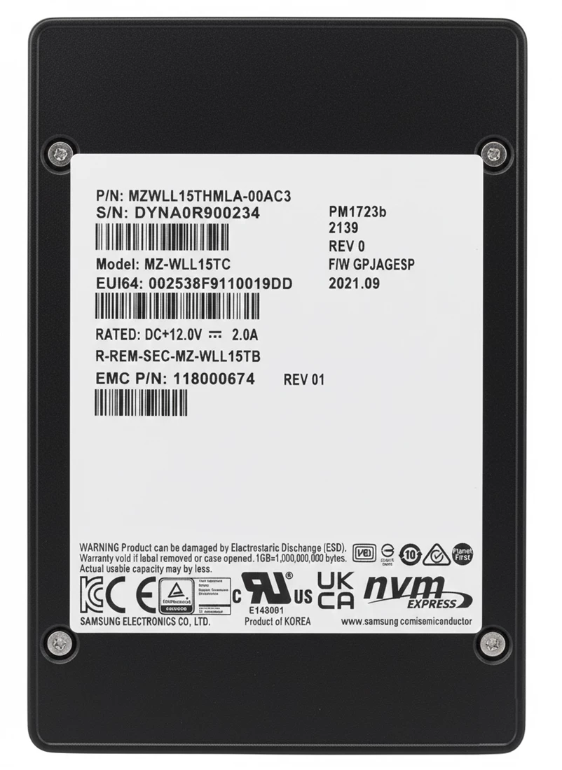 EMC 118000674 15.36TB  NVMe U.2 2.5inch Internal SSD