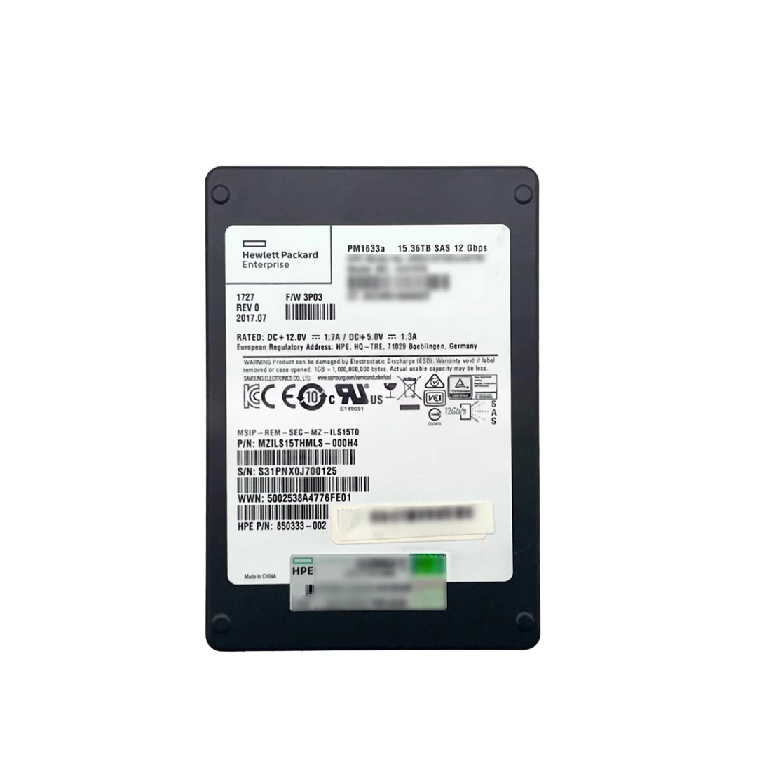 SAMSUNG MZILS15THMLS-000H4 PM1633a 15.36TB SAS 12Gbps 2.5inch SSD HPE OEM