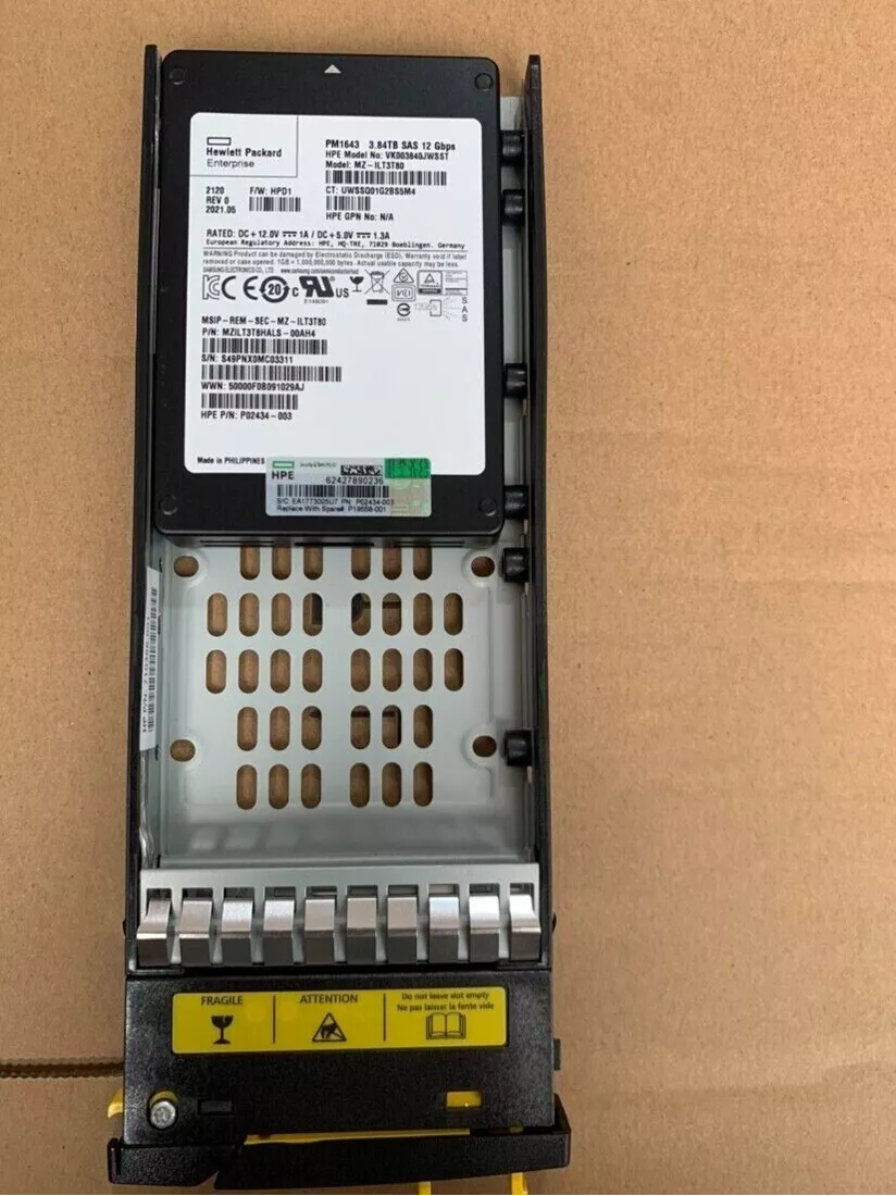 HPE P55683-003 MSA 3.84TB SAS 12G Read Intensive sff 2.5inch M2 SSD