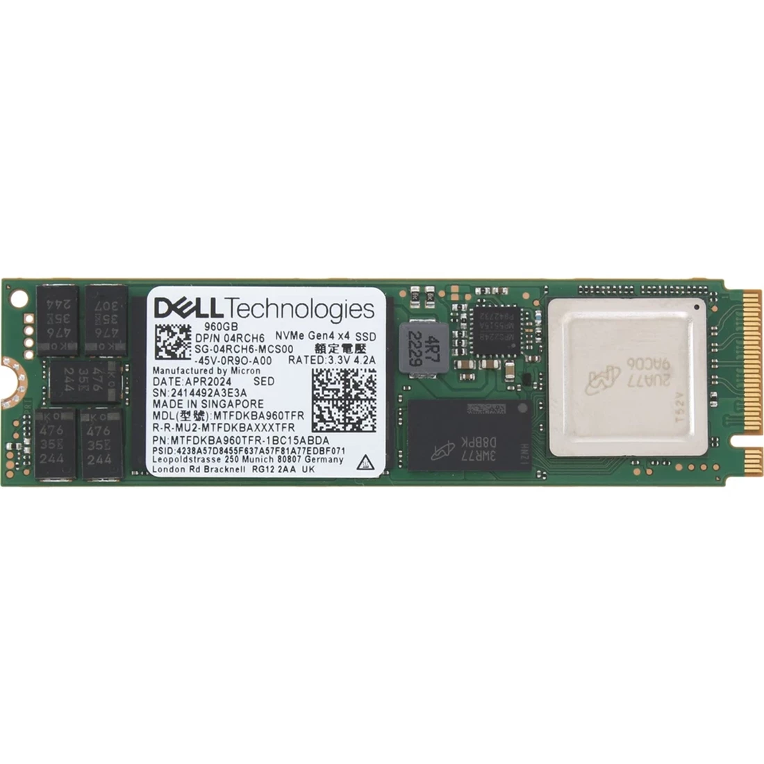 産業用 M.2 2280 PCIe SSD 960GB 3D TLC Cryo-PC NVMe M.2 PCIe Gen3x4 2280 3D TLC NAND SSD (Choose