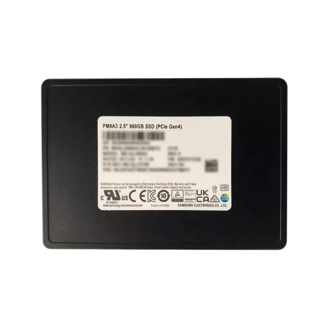 Samsung MZQL2960HCJR-00BAL PM9A3 960GB PCI-E Gen4 x4 2.5" U.2 SSD 