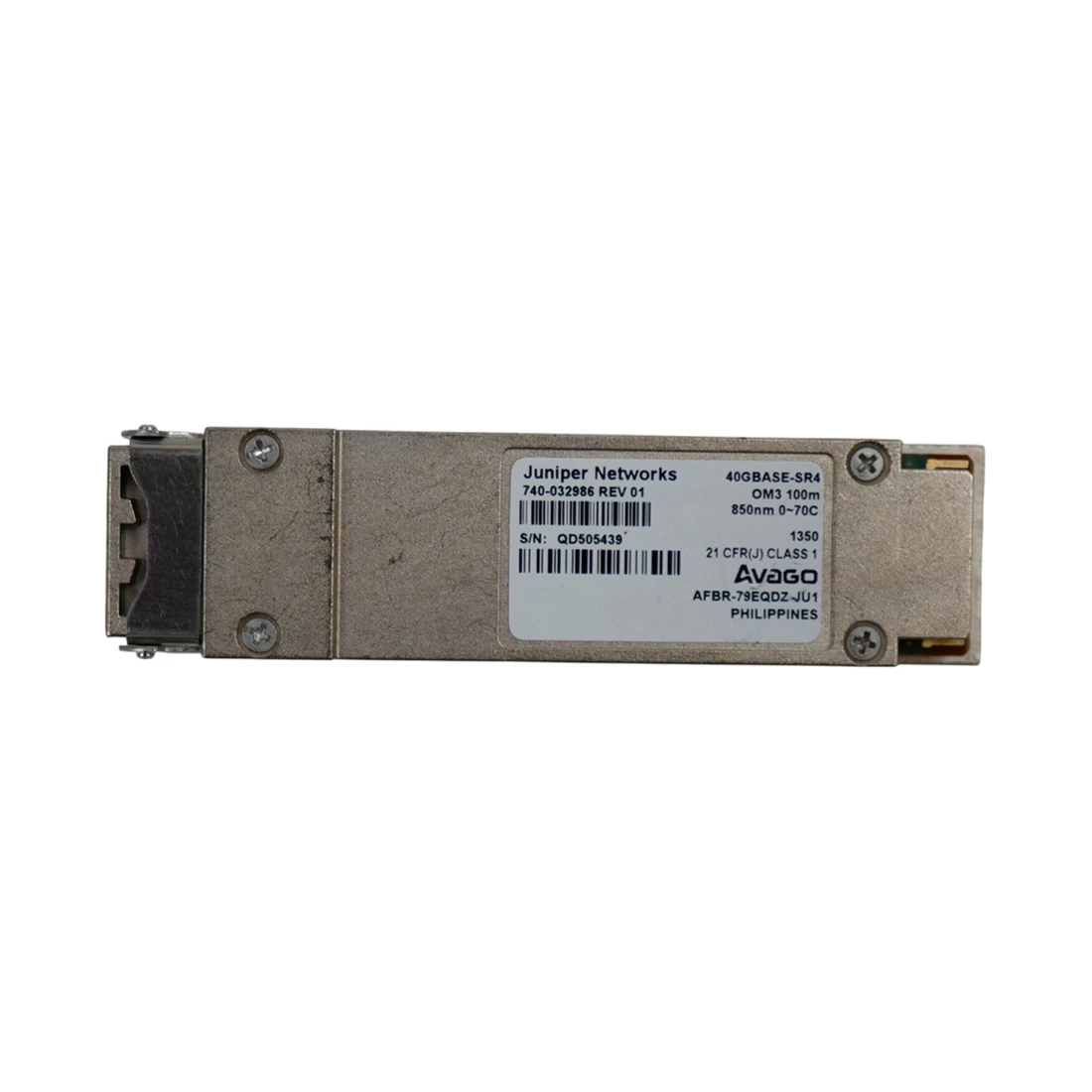 JUNIPER NETWORKS 740-067442 QSFP+ 40GBase-SR4 40 Gigabit Optics 850nm for up to 150m transmission on MMF