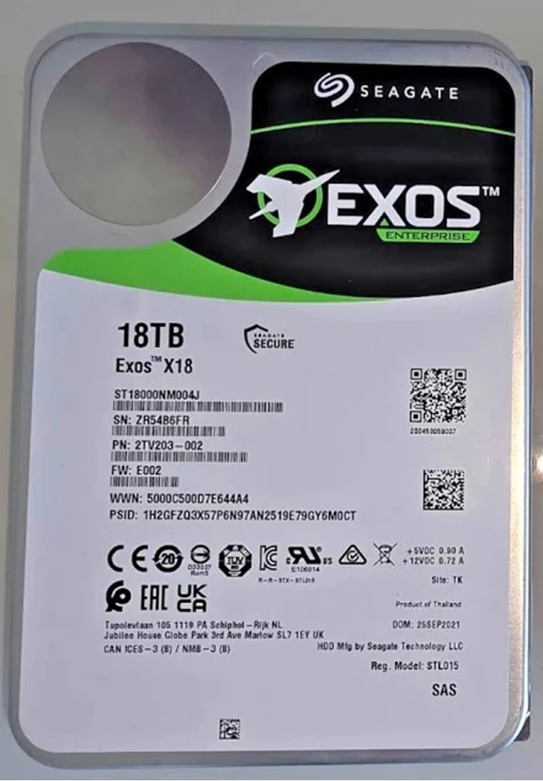 SEAGATE ST18000NM004J EXOS X18 18tb SAS 12Gb/s 3.5inch Hard Drive SEAGATE ST18000NM004J EXOS X18 18tb SAS 12Gb/s 3.5inch Hard Drive