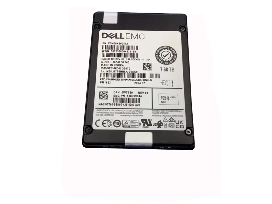 EMC PM1653 118999844 SSD Enterprise 7.68 TB SAS 24Gb/s Brand New