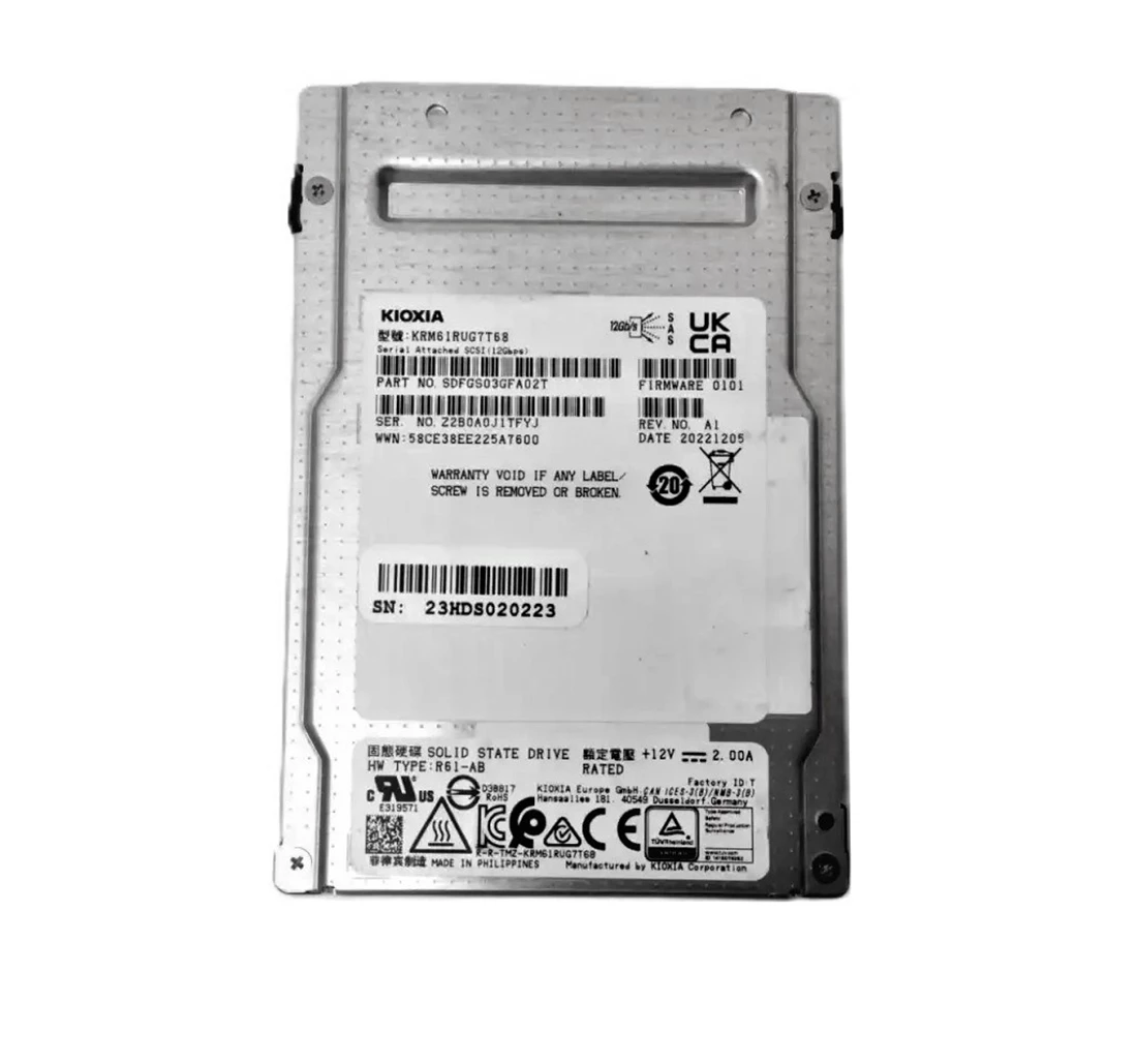 Kioxia PM6 SDFGS03GFA02T SSD 7.68 TB SAS 12Gb/s Refurbished