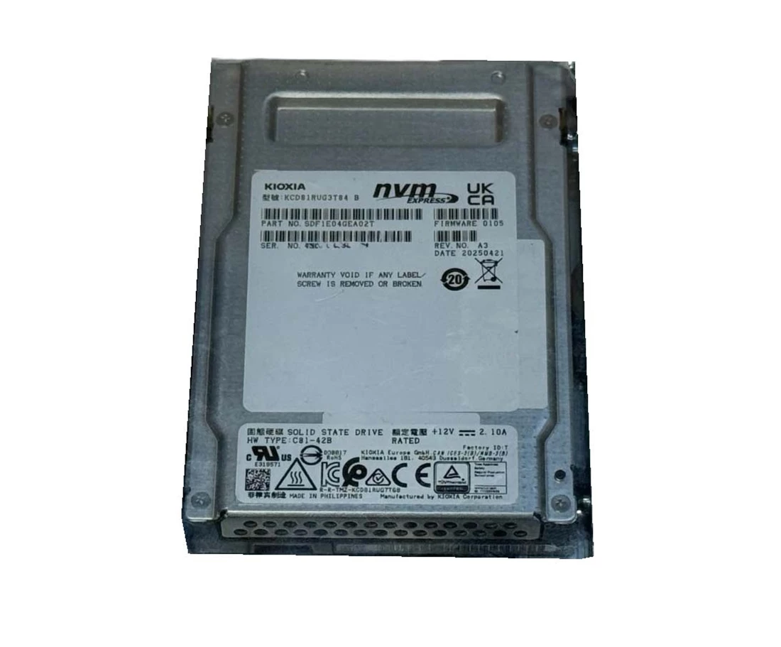 Kioxia CD8P-R SDF1E04GEA02T Read Intensive SSD 3.84 TB Pci Express 5.0 x4 (NVMe) Refurbished